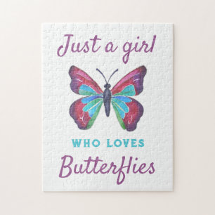 Nur ein Mädchen, das Schmetterlinge Liebe Puzzle