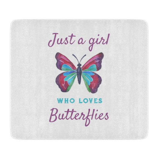 Nur ein Mädchen, das Schmetterlinge Liebe Schneidebrett (Vorderseite)