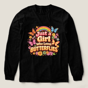 Nur ein Mädchen, das Schmetterlinge liebt – Süße B Tri-Blend Shirt