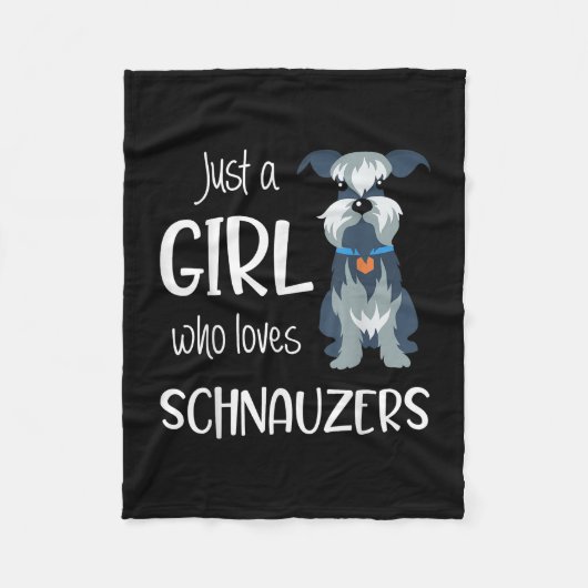 nur ein Mädchen, das Schnauzer-Liebe hat _ Schnauz Fleecedecke (Vorderseite)
