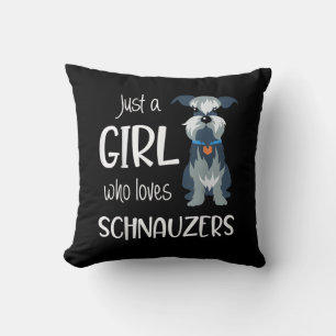 nur ein Mädchen, das Schnauzer-Liebe hat _ Schnauz Kissen