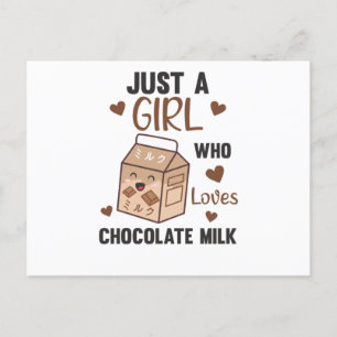 Nur ein Mädchen, das Schokoladenmilch Kawaii liebt Postkarte