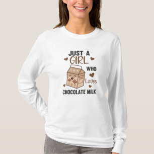 Nur ein Mädchen, das Schokoladenmilch Kawaii liebt T-Shirt