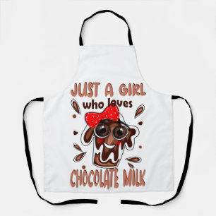 Nur ein Mädchen, das Schokoladenmilch Liebe Schürze