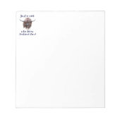 Nur ein Mädchen, das schottische Kühe im Hochland  Notizblock (Vorderseite)