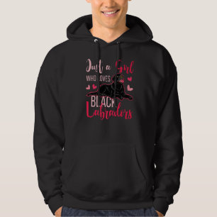 Nur ein Mädchen, das schwarze Labradors Liebe Hund Hoodie