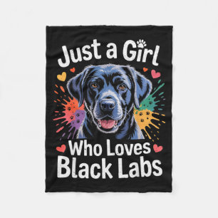 Nur ein Mädchen, das schwarze Labradors liebt - La Fleecedecke