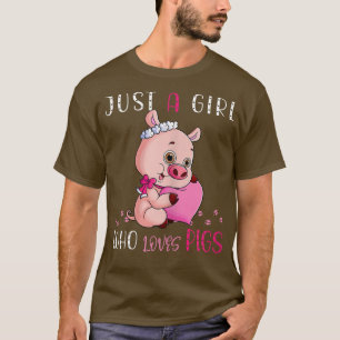 Nur ein Mädchen, das Schweine Liebe3583 T-Shirt