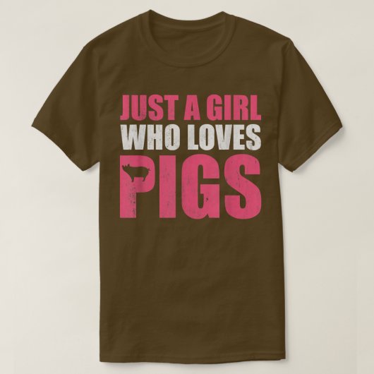 Nur ein Mädchen, das Schweine Liebe, Frauen Kinder T-Shirt (Design vorne)