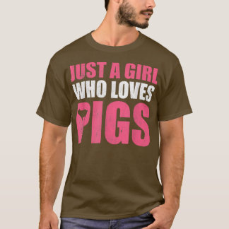 Nur ein Mädchen, das Schweine Liebe, Frauen Kinder T-Shirt