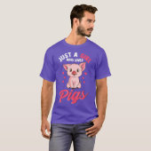 Nur ein Mädchen, das Schweine Liebe Hog Lover Nied T-Shirt (Vorne ganz)