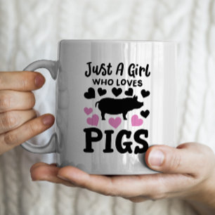 "Nur ein Mädchen, das Schweine Liebe Kaffeetasse
