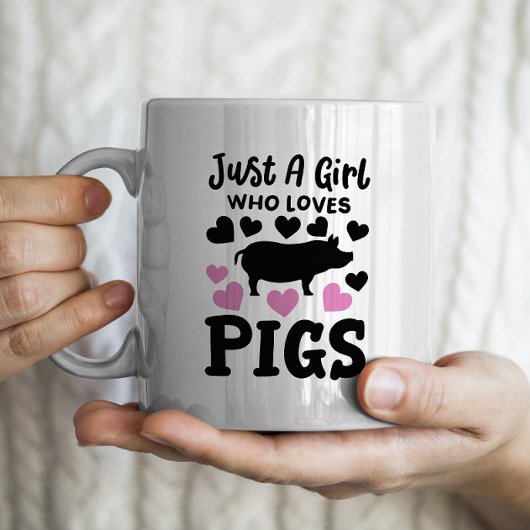 "Nur ein Mädchen, das Schweine Liebe Kaffeetasse