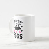 "Nur ein Mädchen, das Schweine Liebe Kaffeetasse (Vorderseite Links)