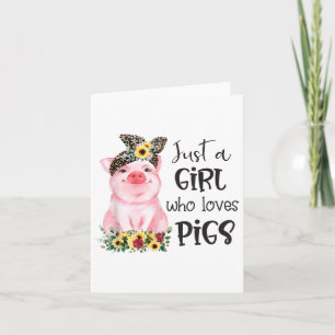 Nur ein Mädchen, das Schweine Liebe, Niedliche Sch Karte