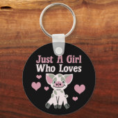 Nur ein Mädchen, das Schweine Liebe Schlüsselanhänger (Vorderseite)