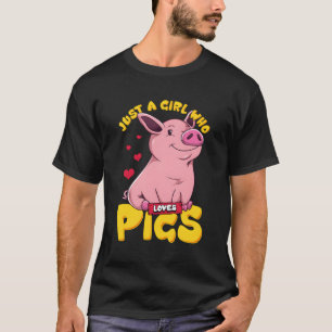 Nur ein Mädchen, das Schweine Liebe Shirt Funny Pi