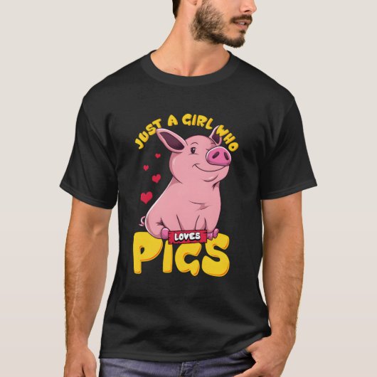 Nur ein Mädchen, das Schweine Liebe Shirt Funny Pi (Vorderseite)