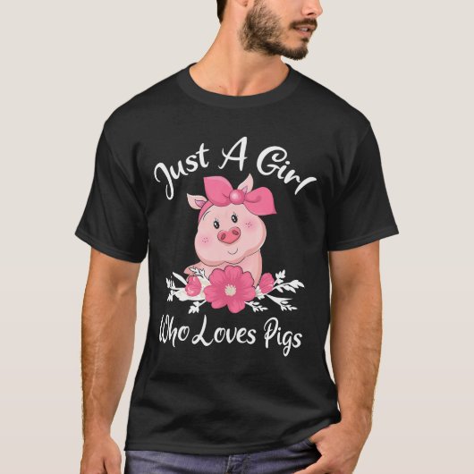 Nur ein Mädchen, das Schweine Liebe, Shirt Niedlic (Vorderseite)
