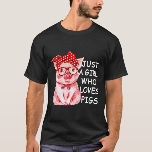 Nur ein Mädchen, das Schweine Liebe, Shirt Niedlic (Vorderseite)