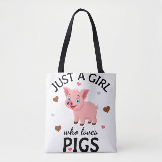 Nur ein Mädchen, das Schweine Liebe Tasche