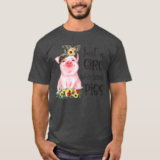 Nur ein Mädchen, das Schweine Sonnenblume Süße Sch T-Shirt
