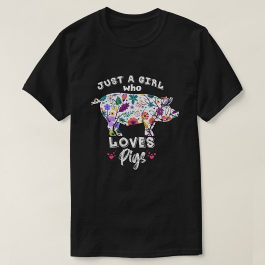 Nur ein Mädchen, das Schweine T Shirt Funny Pig Ge (Design vorne)