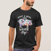 Nur ein Mädchen, das Schweine T Shirt Funny Pig Ge (Vorderseite)