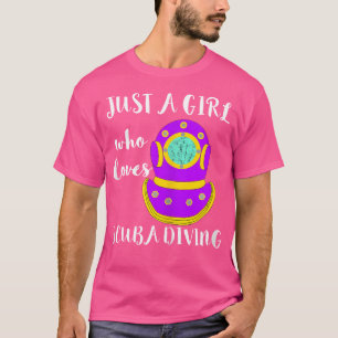 Nur ein Mädchen, das Scuba Deep Sea Diving Lieben T-Shirt