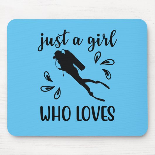 Nur ein Mädchen, das Scuba Diving Diver Lieben Gra Mousepad