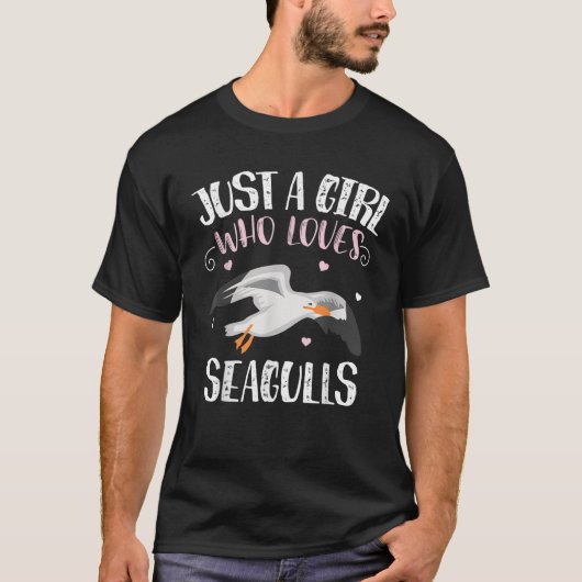 Nur ein Mädchen, das Seagulls Lieben Funny Seagull T-Shirt (Vorderseite)