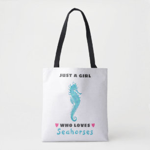Nur ein Mädchen, das Seepferde Liebe Tasche