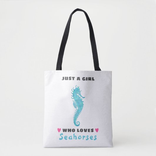 Nur ein Mädchen, das Seepferde Liebe Tasche (Vorderseite)