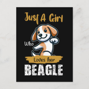 Nur ein Mädchen, das seine Beagle-Typografie-T-Shi Feiertagspostkarte