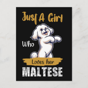 Nur ein Mädchen, das seine Maltese-Typografie lieb Feiertagspostkarte