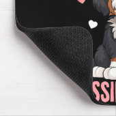Nur ein Mädchen, das seinen Aussiedoodle Aussie Do Mousepad (Ecke)