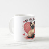 Nur ein Mädchen, das siamesische Katzen Liebe Kaffeetasse (Vorderseite Links)