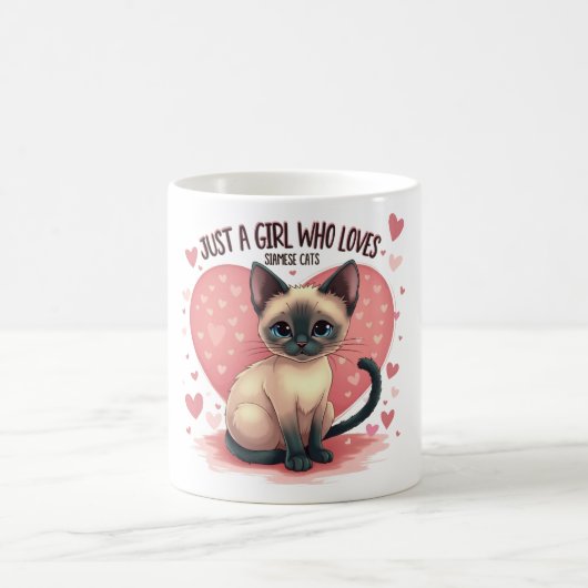 Nur ein Mädchen, das siamesische Katzen Liebe Kaffeetasse (Mittel)