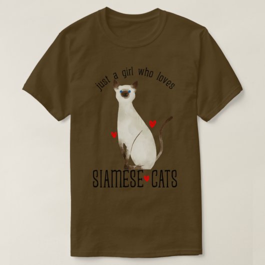 Nur ein Mädchen, das siamesische Katzen Liebe T-Shirt (Design vorne)