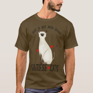 Nur ein Mädchen, das siamesische Katzen Liebe T-Shirt