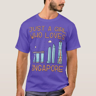 Nur ein Mädchen, das Singapur Liebe T-Shirt