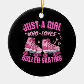 Nur ein Mädchen, das Skaten rollt, Lieben Keramik Ornament (Vorne)