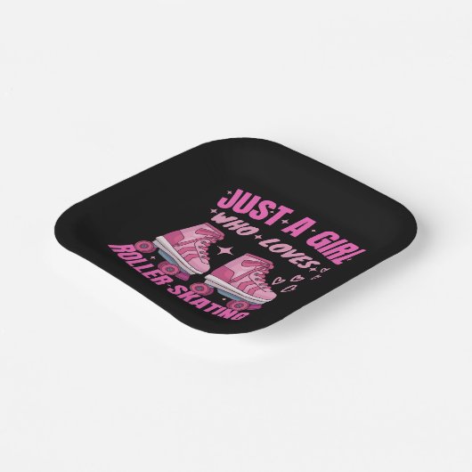 Nur ein Mädchen, das Skaten rollt, Lieben Pappteller (Gewinkelt)