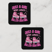 Nur ein Mädchen, das Skaten rollt, Lieben Quadratische Visitenkarte (Vorne/Hinten)