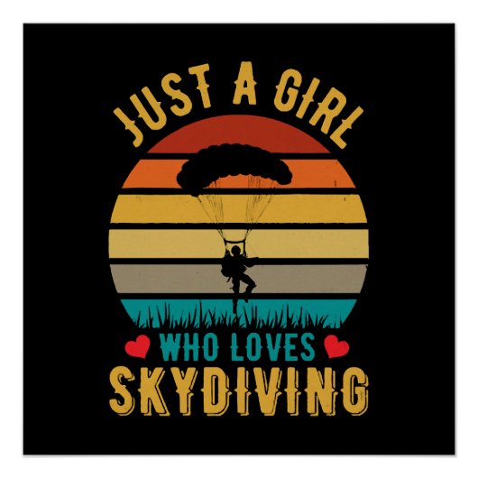 Nur ein Mädchen, das Skydiving Lieben Poster (Vorderseite)