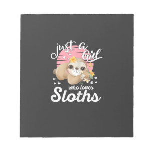 Nur ein Mädchen, das Sloth Tee Cute Faultier Liebh Notizblock