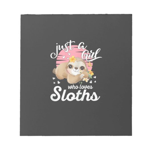 Nur ein Mädchen, das Sloth Tee Cute Faultier Liebh Notizblock (Vorderseite)