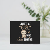 Nur ein Mädchen, das Sloths Niedliche Tiere Liebe, Postkarte (Stehend Vorderseite)