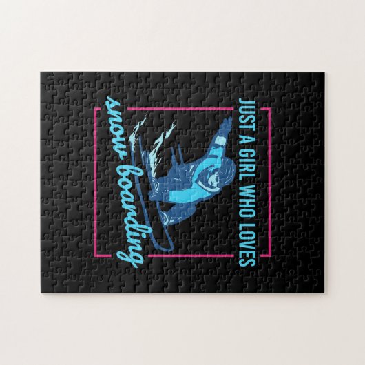 Nur ein Mädchen, das Snowboarden Lieben Puzzle (Horizontal)