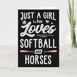 Nur ein Mädchen, das Softball und Pferde liebt Ges Karte